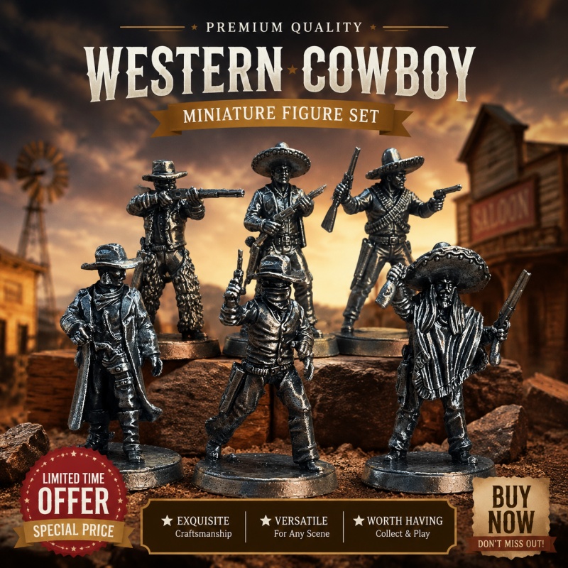 Board Game Wild Wild - Miniaturowe figurki kowbojów z Dzikiego Zachodu